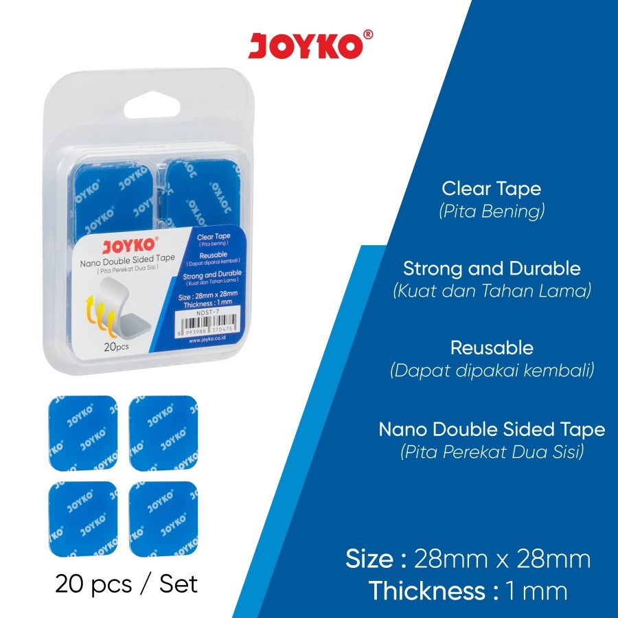 

Pita Perekat Dua Sisi Double Tape Joyko NDST-7 Original (1 SET) / Nano Double Sided Tape Joyko NDST-7
