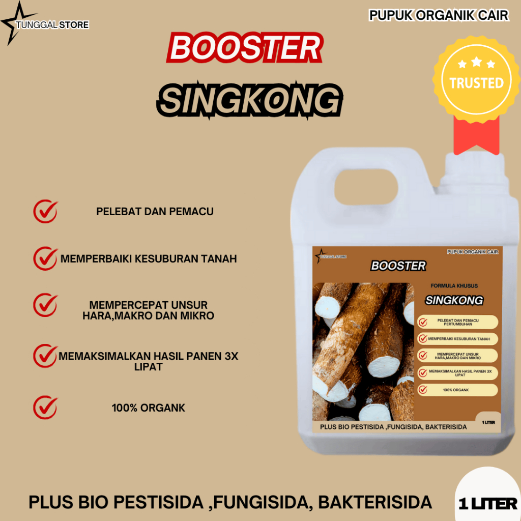 PUPUK BOOSTER CAIR TANAMAN SINGKONG, PUPUK PELEBAT BUAH SINGKONG, PUPUK PERANGSANG MASA PEMBUAHAN