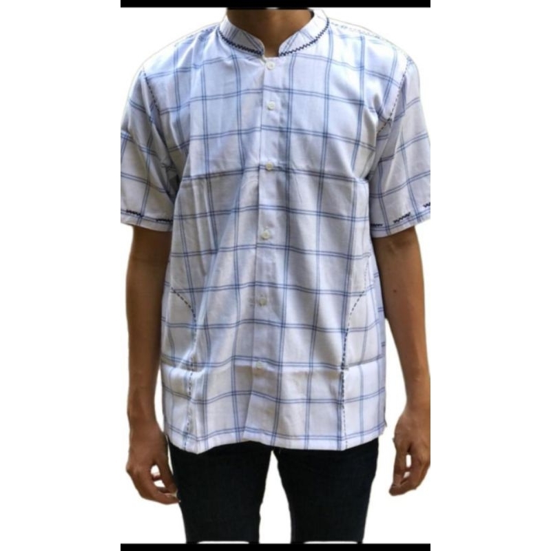 KEMEJA KOKO MOTIF KOTAK/BAJU KOKO PFIA DEWASA KOTAK/ATASA MUALIM COWOK