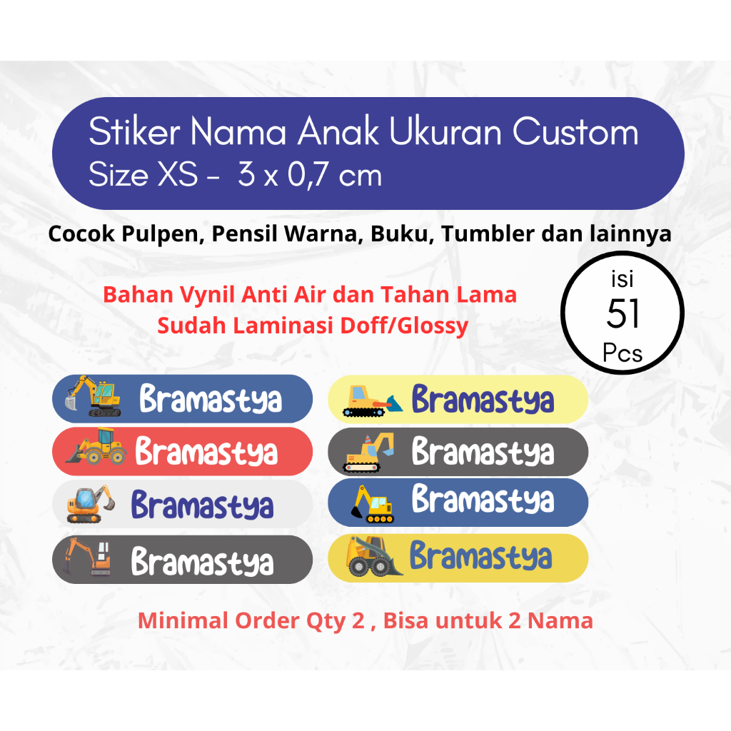 

Sticker Label Nama Eskavator, Sticker Escavator Custom Label Nama, Label Nama Boy, Label Nama Anak Laki-laki, Label Nama untuk Bekal Anak