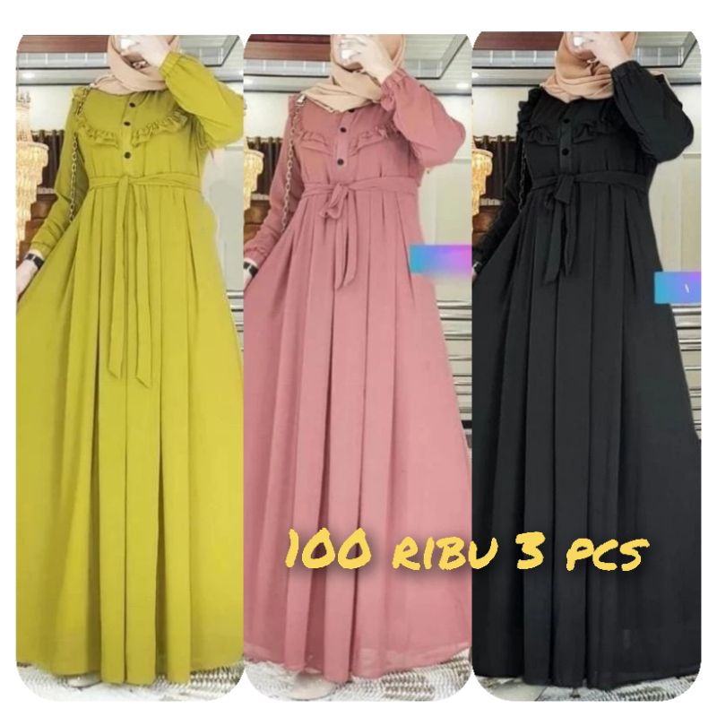 GAMIS SAUDAH SERATUS RIBU DAPAT 3 GAMIS MURAH LEBAY
