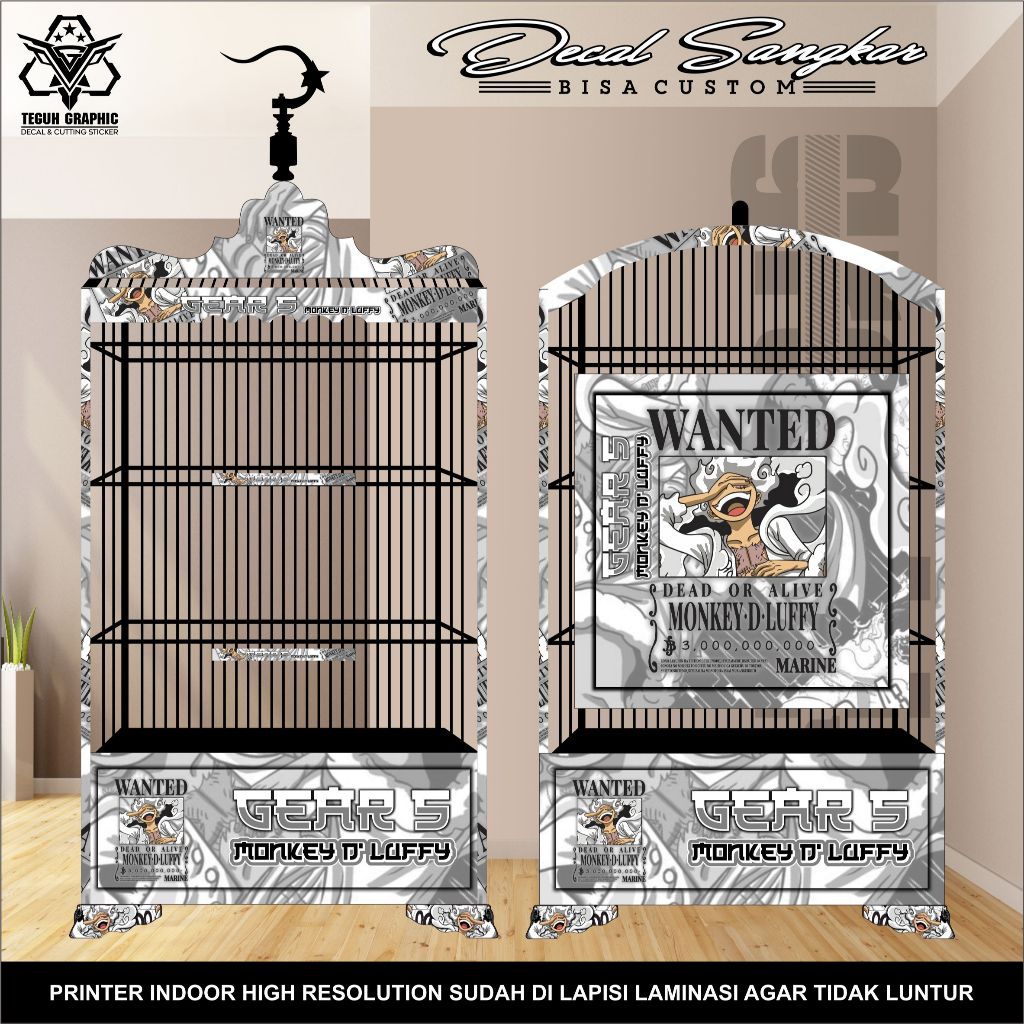 Stiker Sangkar Kosan Monkey D'Luffy Gear 5