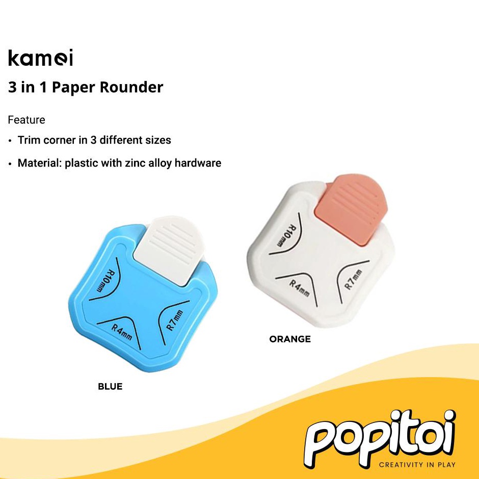 

Kejutan Besar Kamei 3 in 1 Paper Corner Puncher Rounder alat lengkungan sudut kertas kadomaru