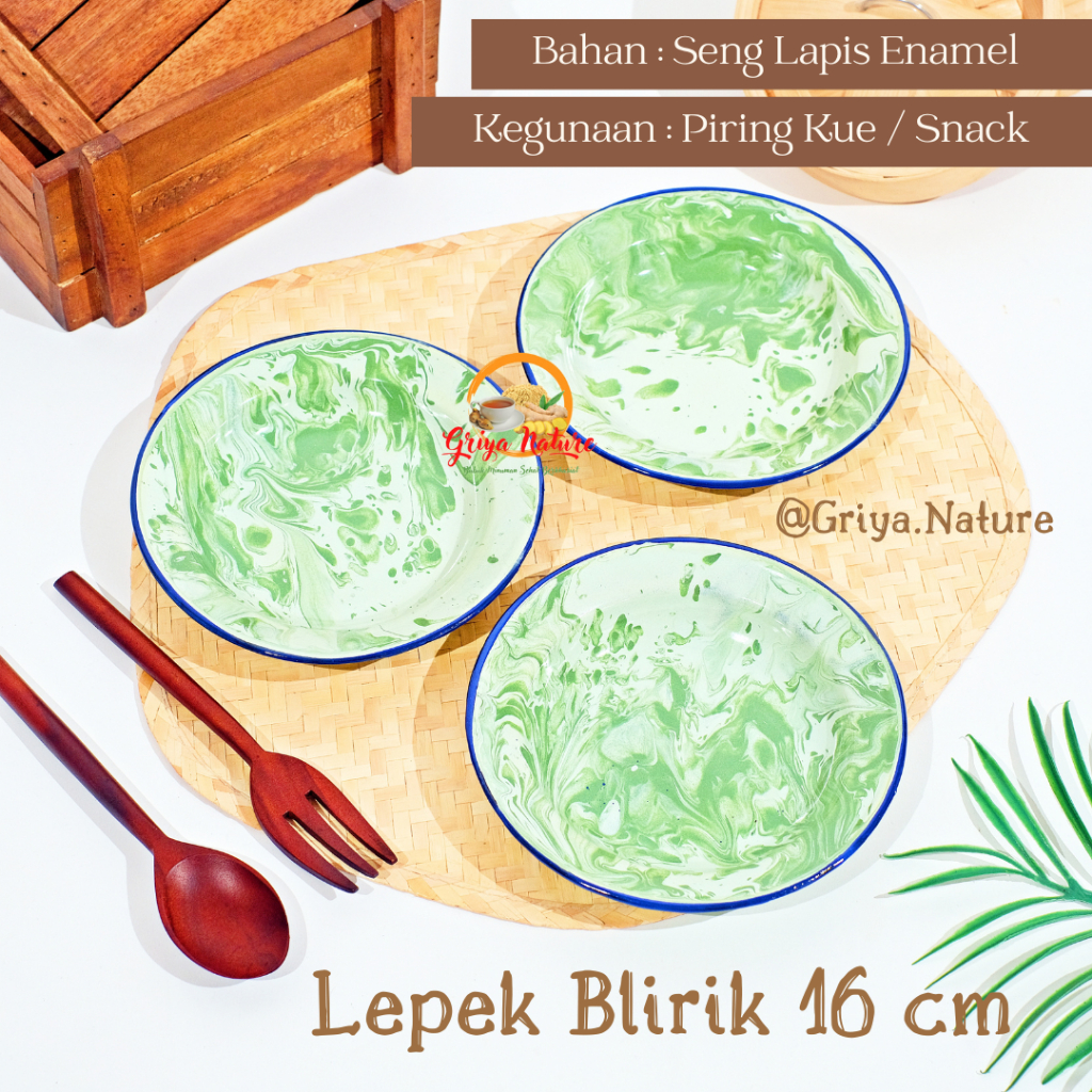 GRIYA NATURE [COD] Lepek Blirik 16cm | Pisin Blirik | Piring Seng Kecil Jaman Dulu | Tatakan Gelas |
