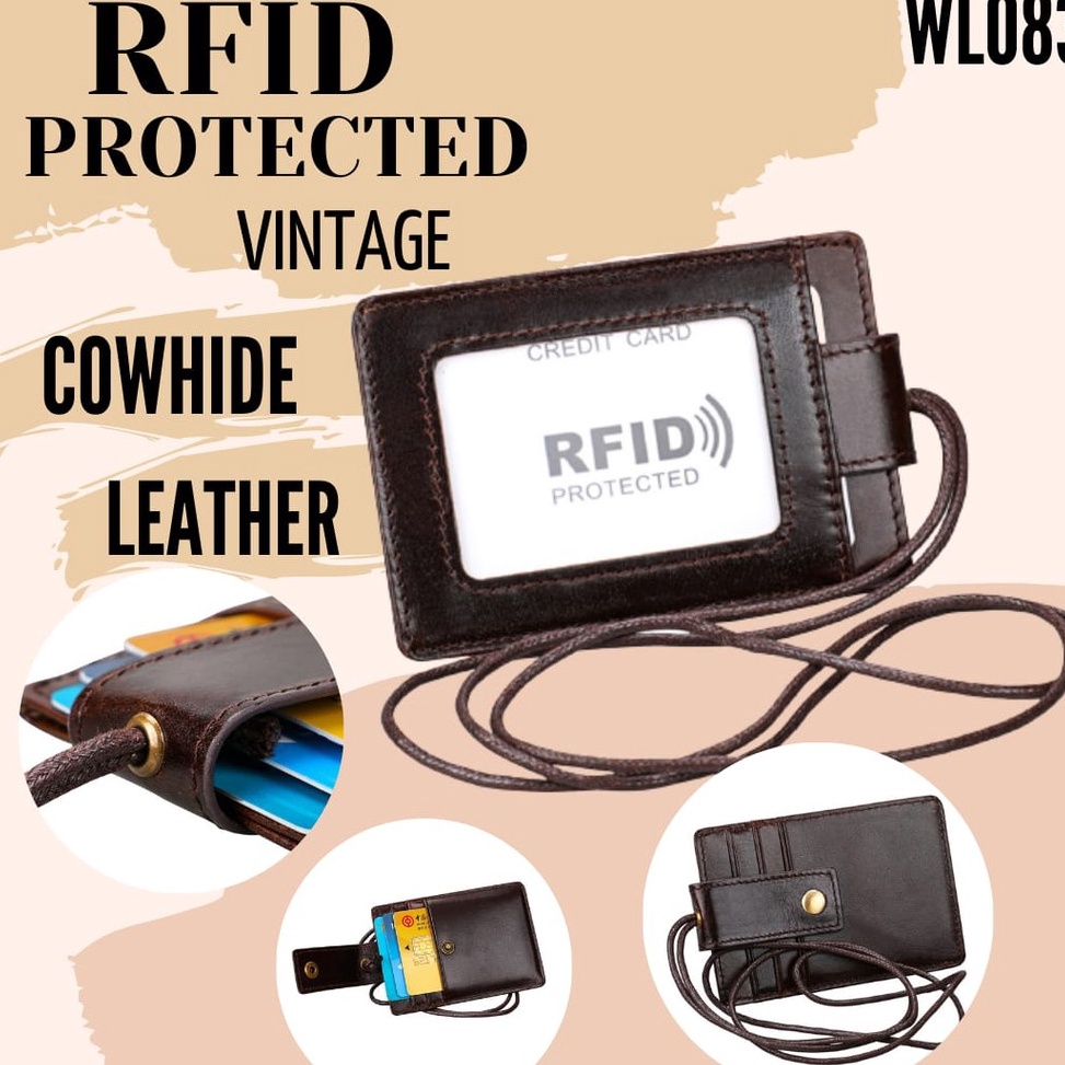 

Harga Terbatas WL83 ID CARD HOLDER RFID PROTECTION GENUINE LEATHER LANYARD NAME TAG GANTUNGAN TEMPAT KARTU KULIT
