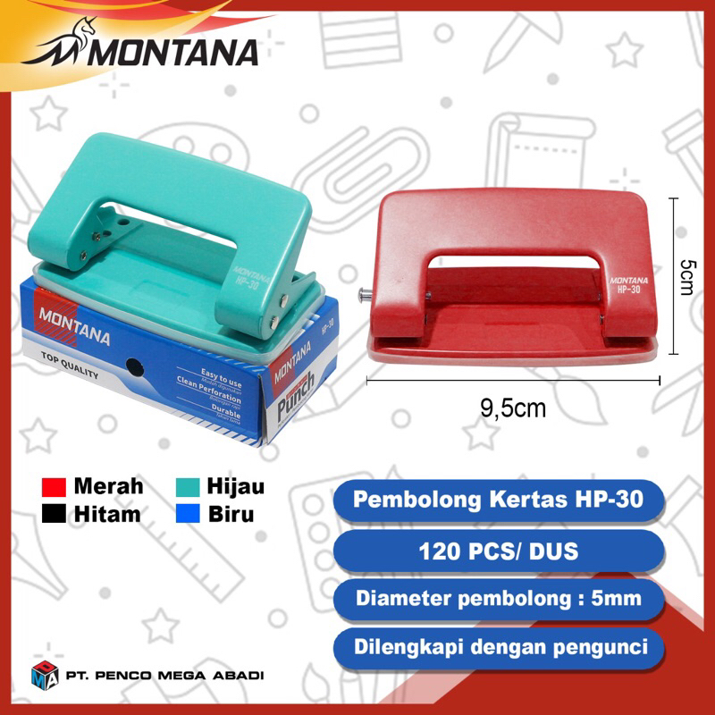 

1Pcs MONTANA pembolong kertas HP 30 // pembolong kertas kecil // pembolong kertas 2 lubang // paper punch