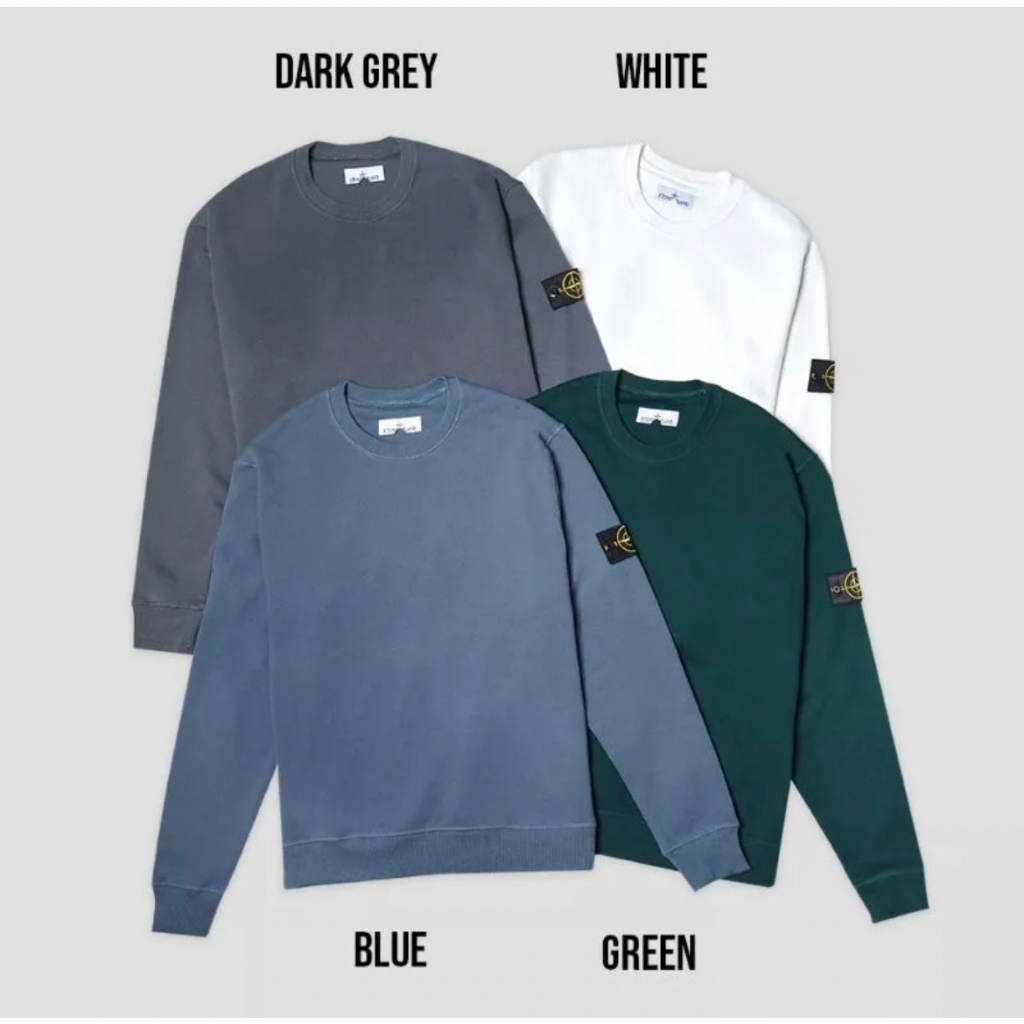 Crewneck Jaket Sweater Bordir Stone Island Full Tag & Full Bordir Distro Premium Like New Ori Pria W