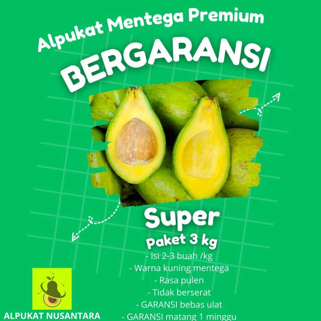 

Alpukat mentega Super Premium Bergaransi paket 3kg