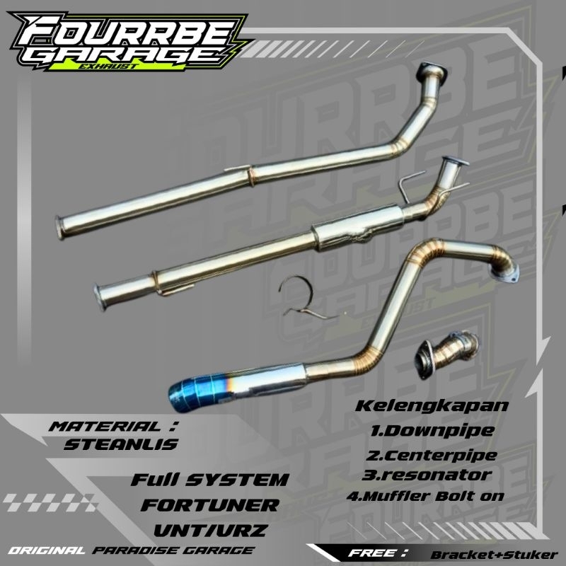 Knalpot Fortuner VNT/VRZ Knalpot Full system Fortuner VNT Dwonpipe Frontipe centerpipe Tailpipe