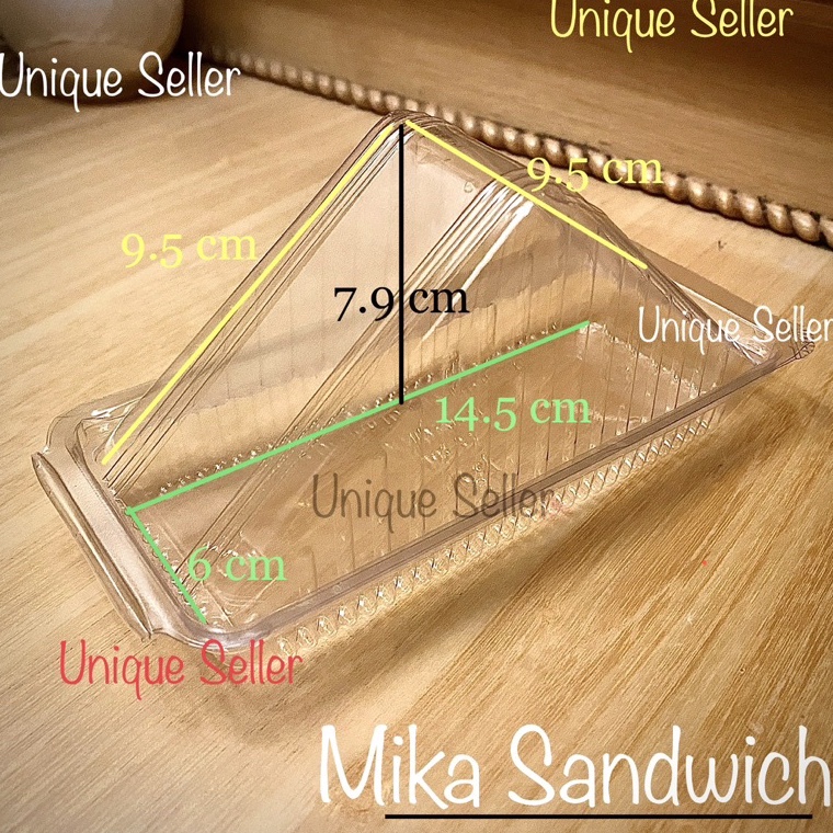 Grosir Puas isi5 Mika Sandwich Segitiga  PB33  Tempat Tray Kotak Mika Sandwich  Mika Roti Lapis Roti