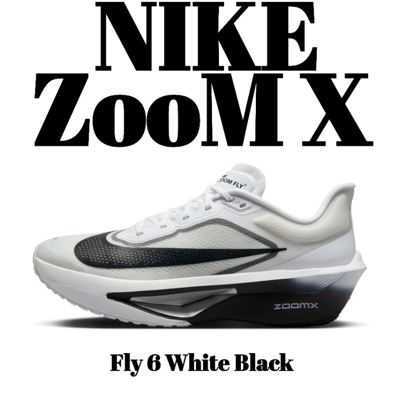 Sepatu Running Nike Zoom X Fly 6 White Black