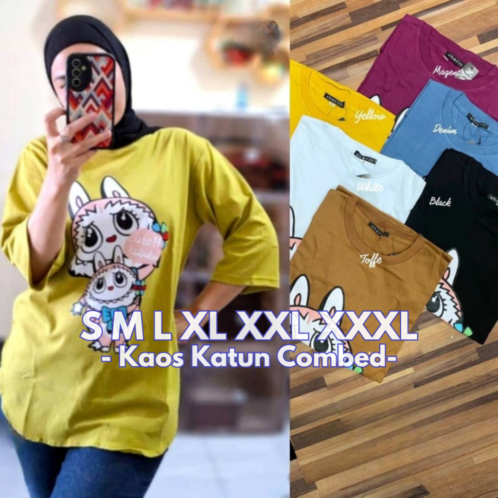 Blouse Wanita Jumbo Mokoko Blouse BO Size S M L XL XXL XXXL Bahan Kaos Katun Combed Baju Atasan Leng
