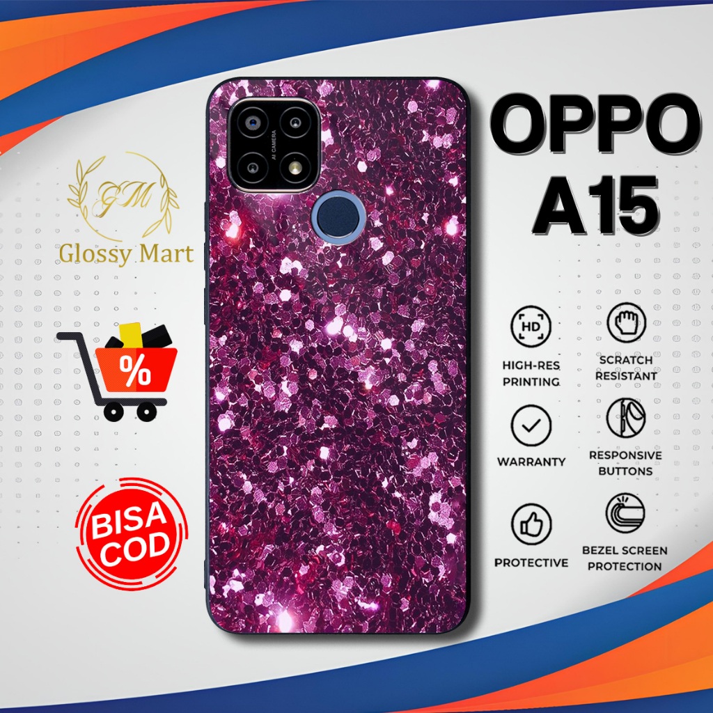 Case Oppo A15 Terbaru Gliter Hardcase Softcase Glossy Casing Oppo A15 Termurah Terlaris Premium