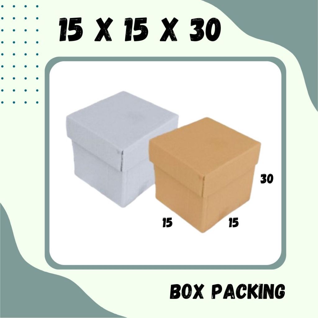 

Box Kado 15x15x30 / 15x15x20 / 15x15x10 (Set Top/Bot Heebe) Kardus Packing/Karton/Paking/Polos/Hampers/Boneka/Buah/Puding/Tart