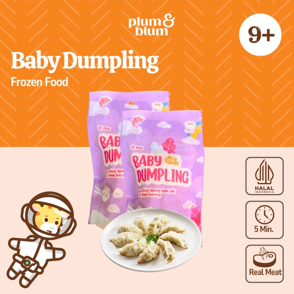 

Plum & Blum Baby Dumpling Pangsit Kuah Pangsit Goreng Ayam Udang No MSG - 12 pcs - READY MANADO