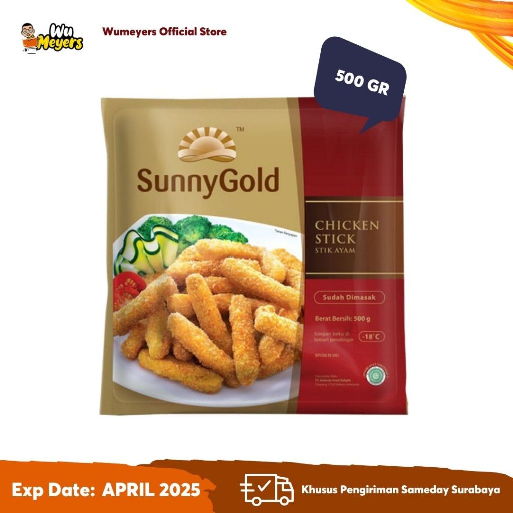 

Nugget Ayam Stik Sunny Gold Chicken Stick 500 gram