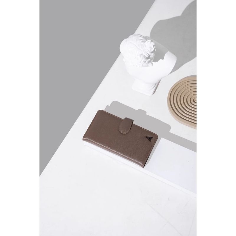 Leather Dompet Wanita Panjang Budget Keungan Planner Wallet