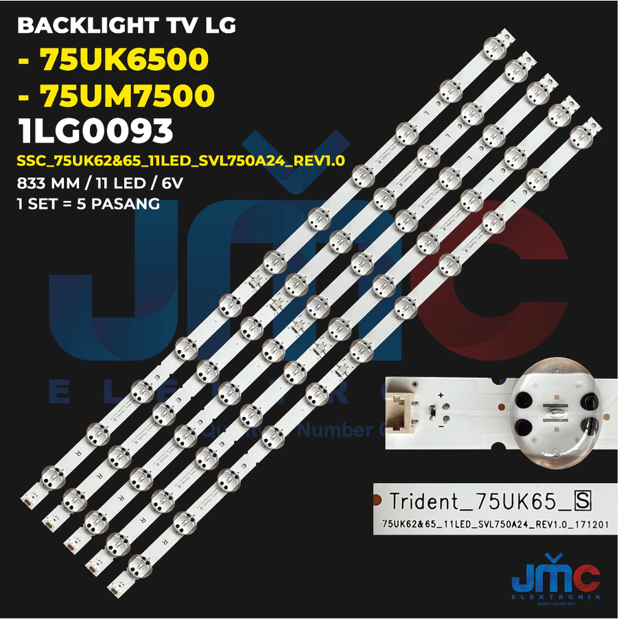 BACKLIGHT TV LED LG 75 INCH 75UK6500 75UM7500