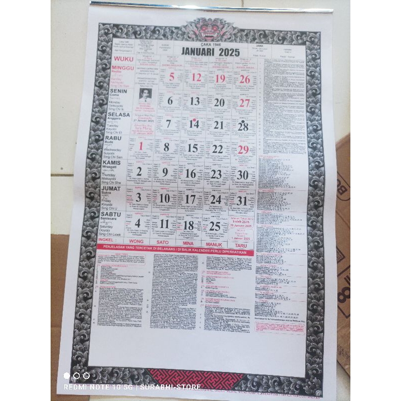 

Kalender gantung 2025 Saka Bali Nasional
