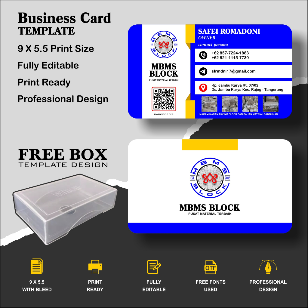 

CETAK KARTU NAMA (NAME CARD) 1 BOX ISI 100 PCS