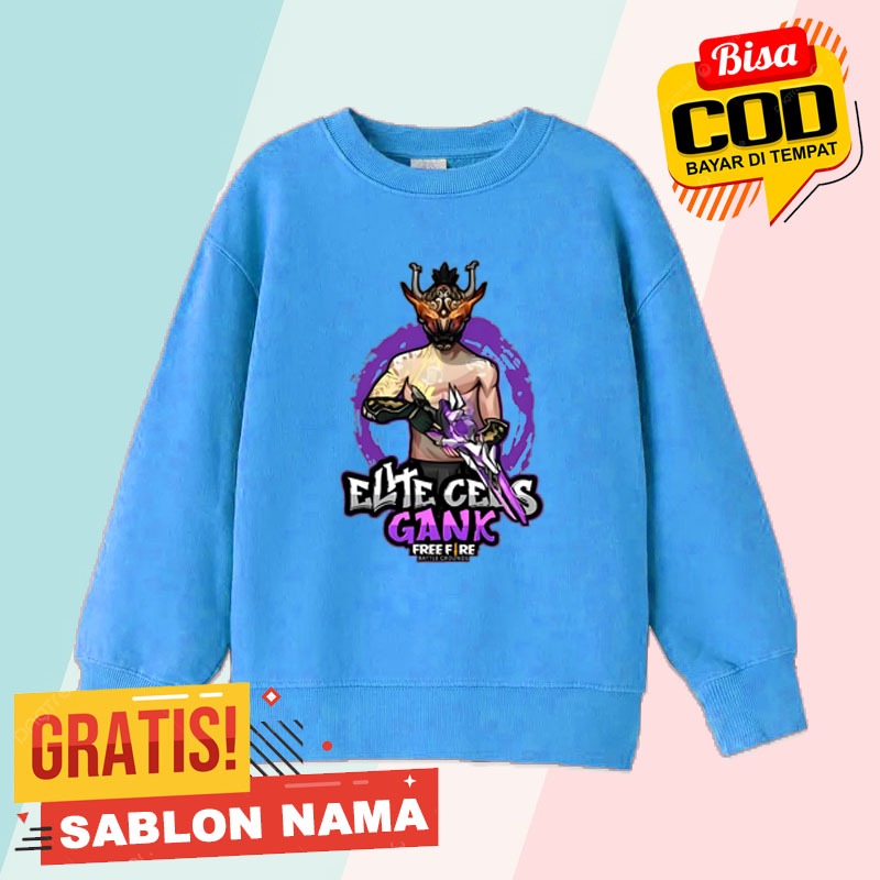 JAKET HOODIE SWEATER ANAK MOTIF FF FREE FIRE ELITE CEES GANK SEASON 1