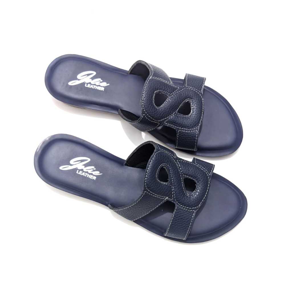 Sandal Teplek Wanita Flat Sandal Kulit Asli
