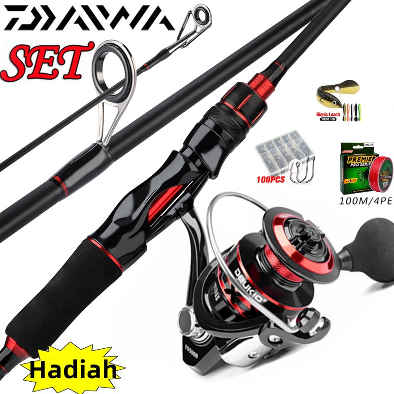 Set Joran Pancing Set Lengkap Set DAIWA Pancing dan Gulungan Pancing Serat Karbon Set Pancing