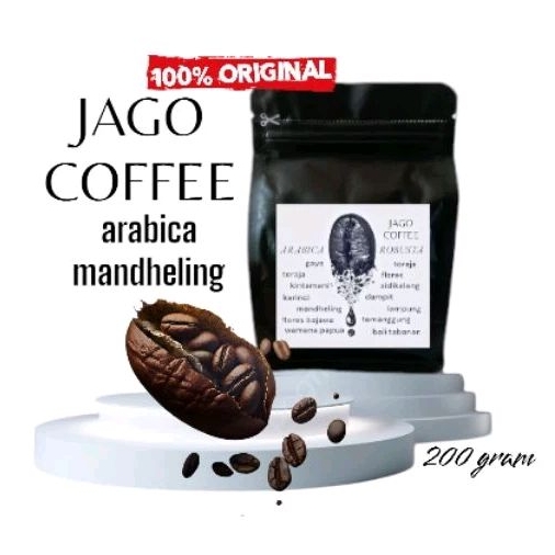 

200gram biji/bubuk kopi Arabika Mandheling Sumatra Utara arabica coffee beans spesial fresh coffee kemasan baru