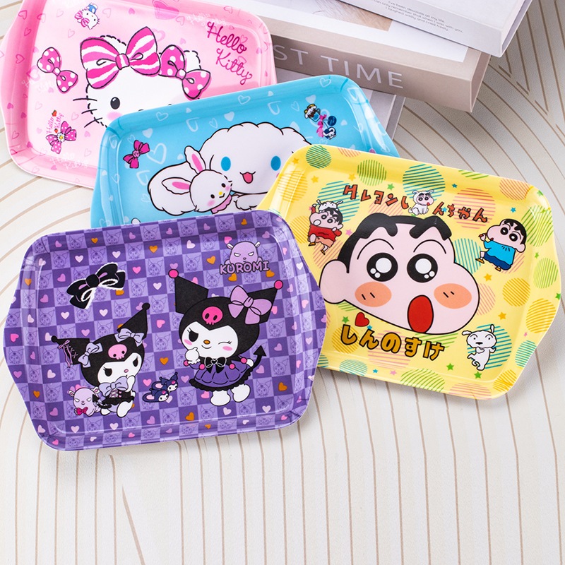 Piring melamin kuromi shinchan melody cinamonroll peralatan makan sekolah perlengkapan   PM010