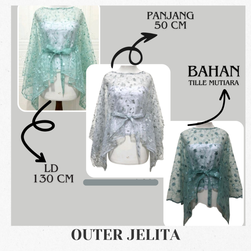 TUNIK jelita Kekinian tile Bahan Mutiara Premium Modern taile Atasan Kebaya Brukat Baju Kondangan BA