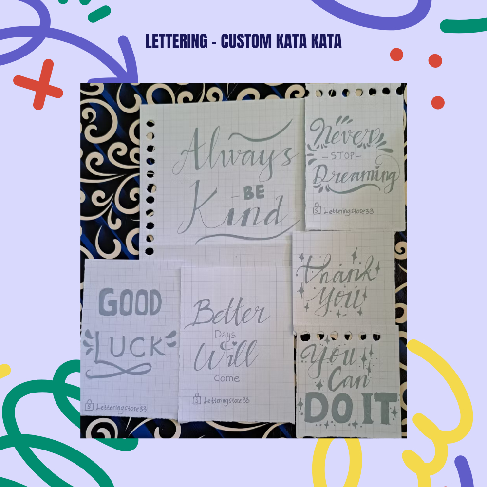 

Jasa buat tulisan lettering custom kata kata simple
