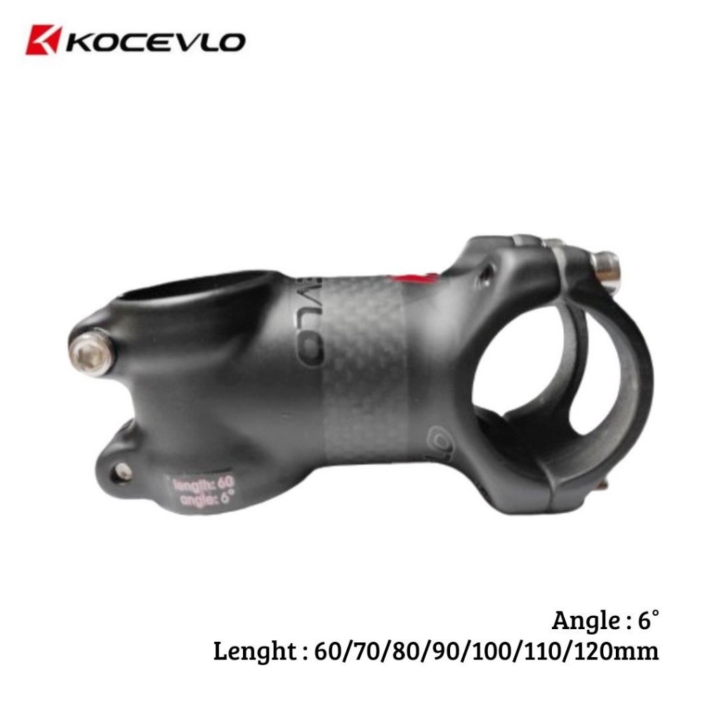 KOCEVLO Stem Carbon Alloy 6 derajat OS - Stem Sepeda Road Bike XC MTB - Stem Sepeda