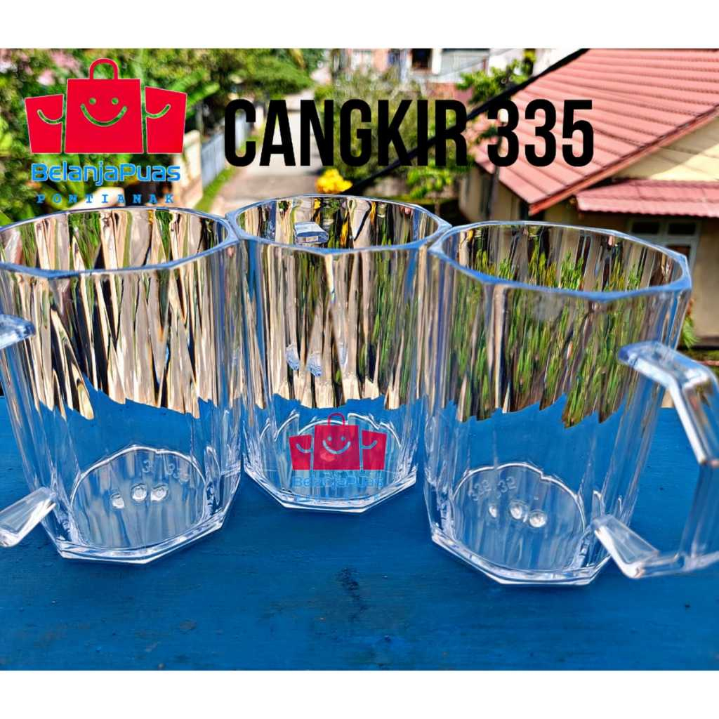 [1 Pcs ] GELAS BENING AKRILIK / CANGKIR BENING GAGANG TEBAL 335 Ok