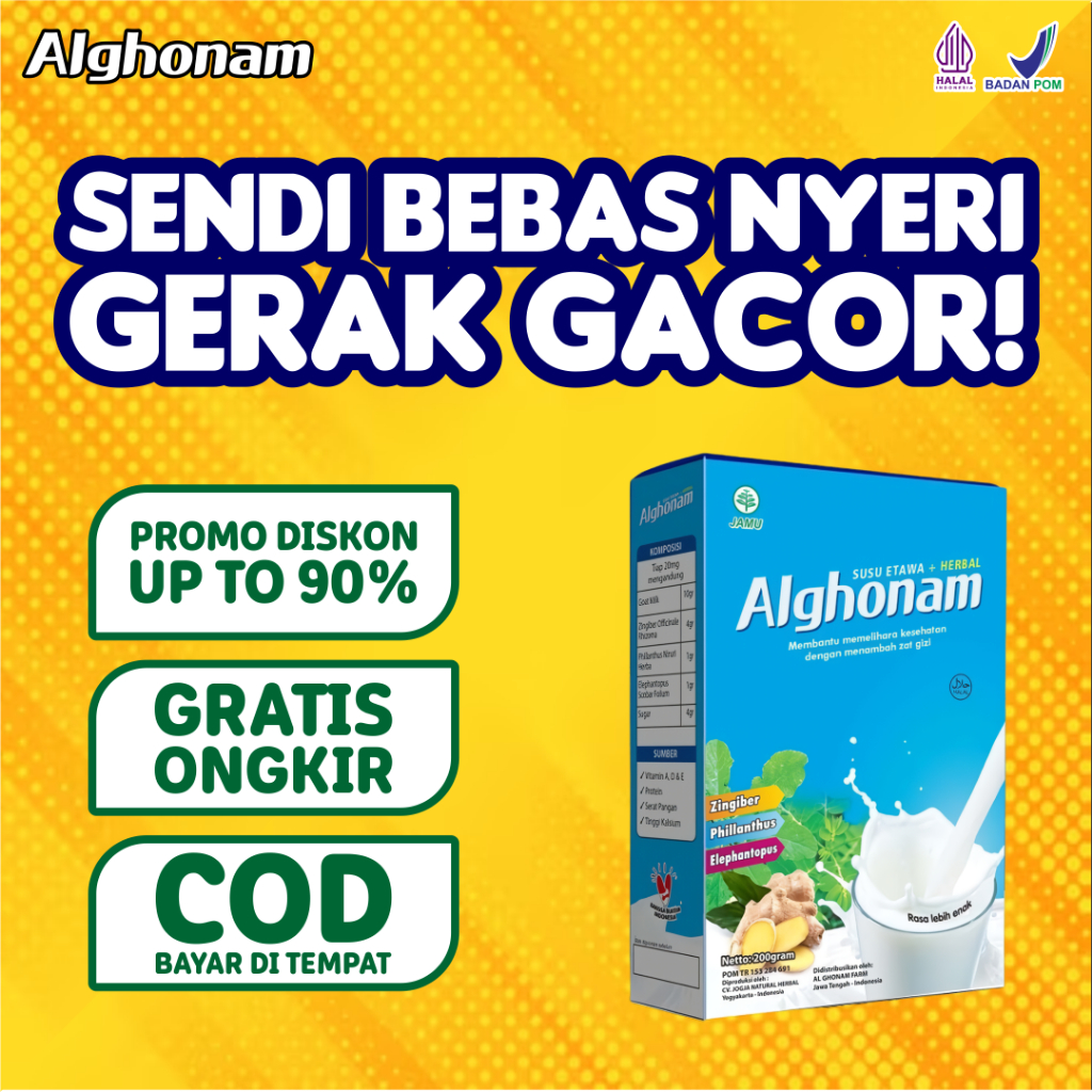 

Alghonam Susu Etawa - Terdaftar BPOM, Nutrisi Tinggi, Diskon Hingga 90%!
