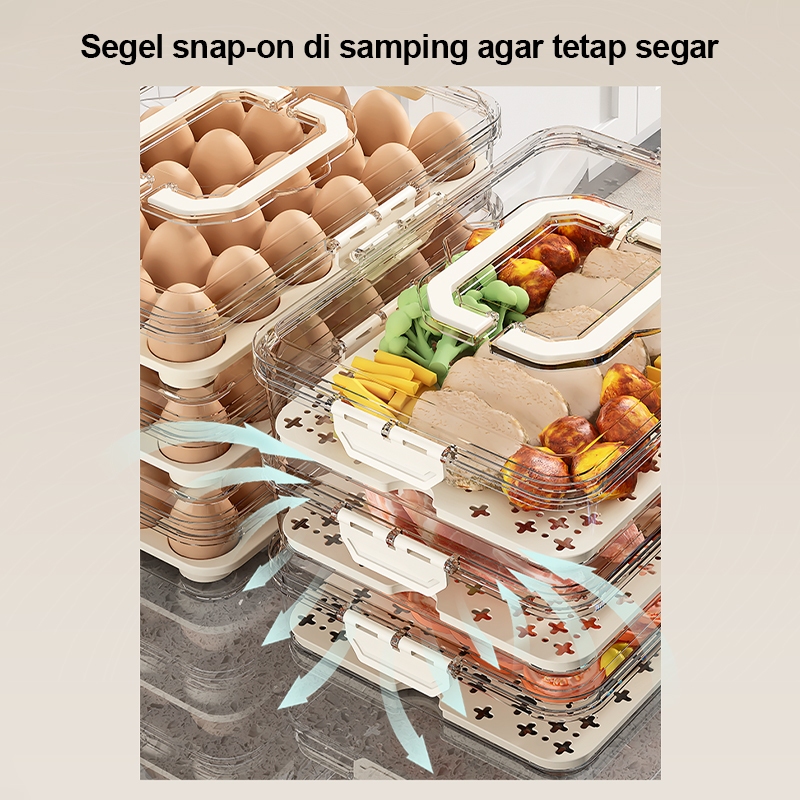 PROMO TERBARU Kotak Penyimpanan Makanan Sayuran Kulkas Kotak Kulkas Dengan Pegangan Dan Sayuran