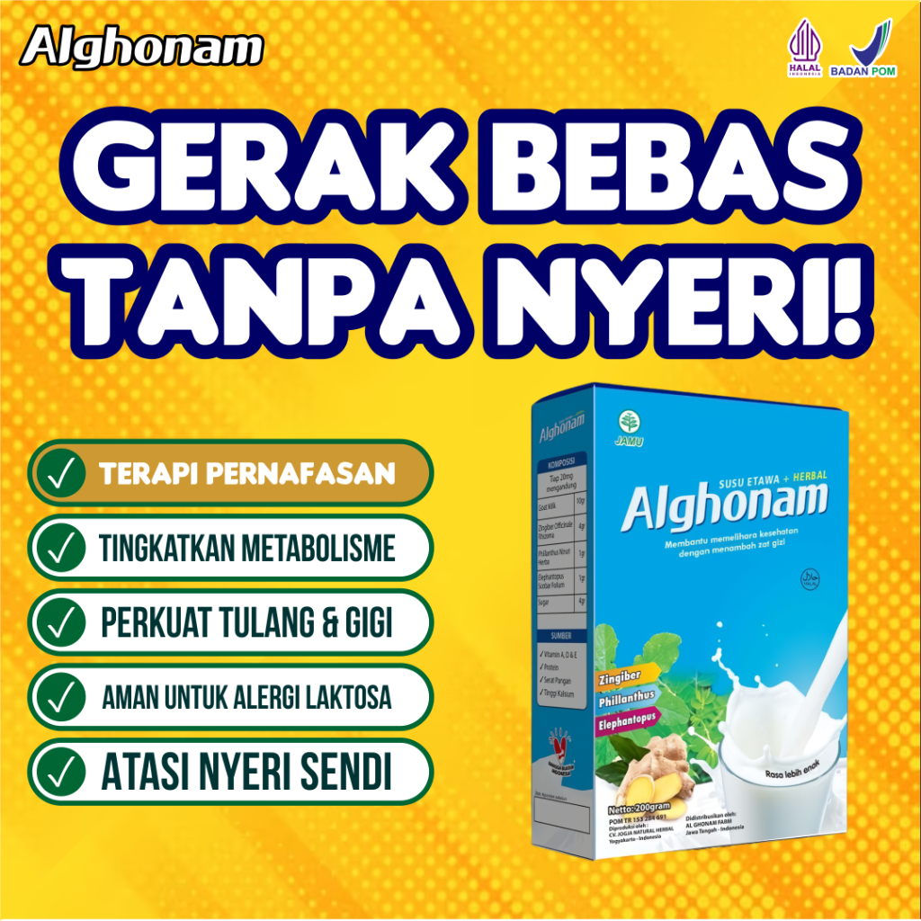 

Alghonam Susu Etawa Bubuk - Halal, Izin BPOM, dan Promo Diskon Menarik!