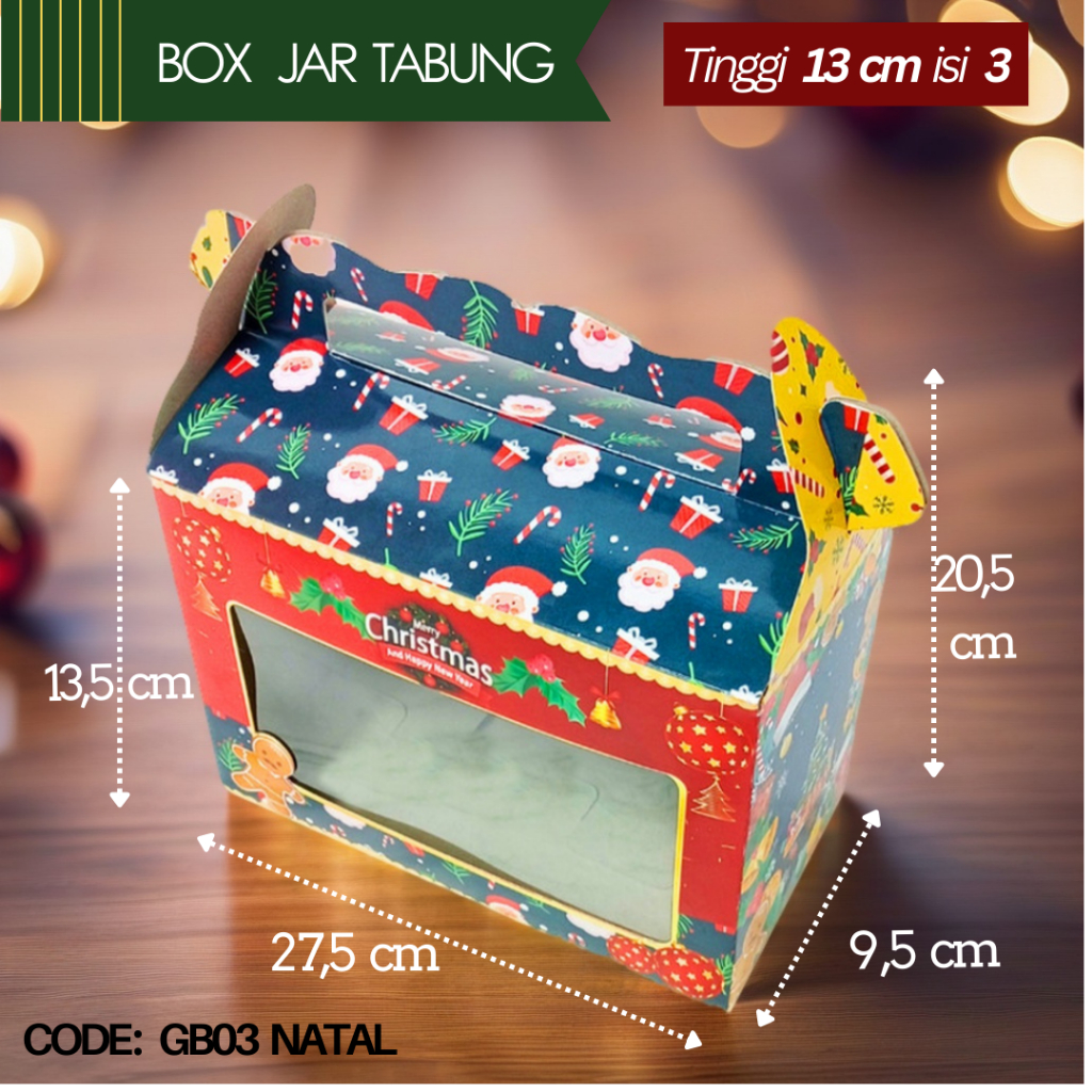 

Box Packaging Christmas / Dus Kemasan 3 Toples Jar PET 800ml Natal