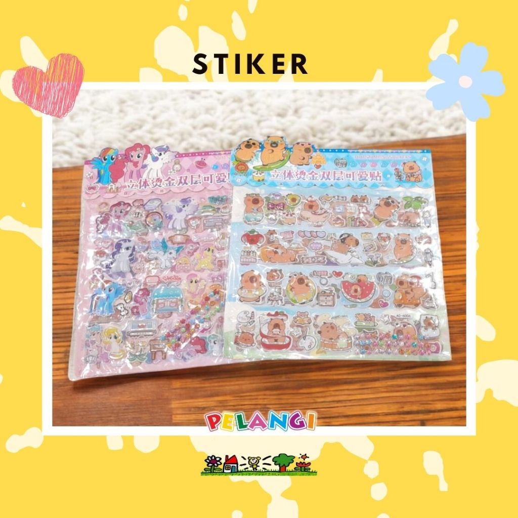 

PELANGI Stiker 100pcs | Stiker Capybara | Stiker Unicorn