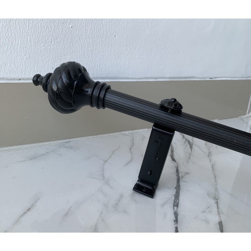 Rollet Gordyn Minimalis Batang Gorden Full Set Warna Hitam Dof Tirai Pintu Jendela