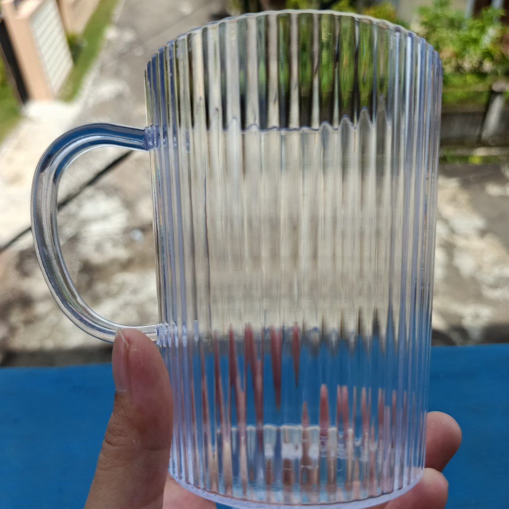 [3 PCS ]GELAS BENING AKRILIK/CANGKIR BENING GAGANG TEBAL 334 OK