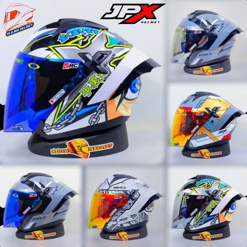 Helm Jpx Nova x motif N5 (paket ganteng)