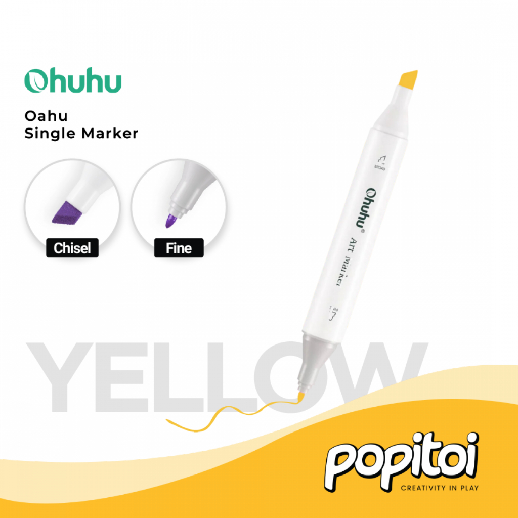 

OHUHU SINGLE Oahu (Fine & Chisel) - YELLOW SERIES | 322 Colors Refill Marker Satuan