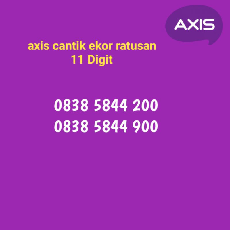nomor axis 11 digit serian ekor ratusan rapi
