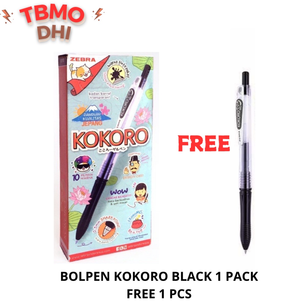 

KODE R7K2 PROMOO 12 Pcs Free 1 Pcs Zebra Pulpen Gel KOKORO 5mm Black Pulpen Gel Kokoro Zebra Colours 5 mm 1 lusin