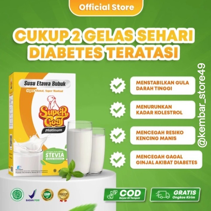 

Spergoat Platinum Stevia Susu Kambing Etawa Premium Khusus Diabetes-Susu Kambing Stevia 200gram