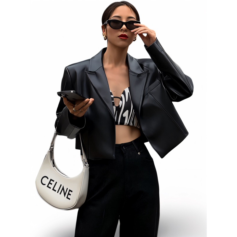 RiseLeather - Blazer Kulit Wanita Oversize / Blazer Kulit Wanita