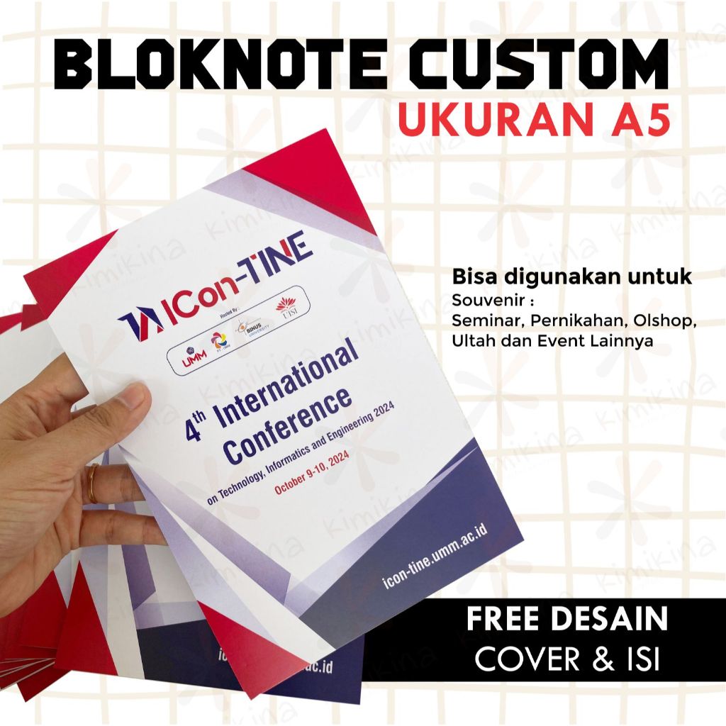 

BLOCKNOTE CUSTOM A5 SOUVENIR / SEMINAR / PERNIKAHAN EVENT
