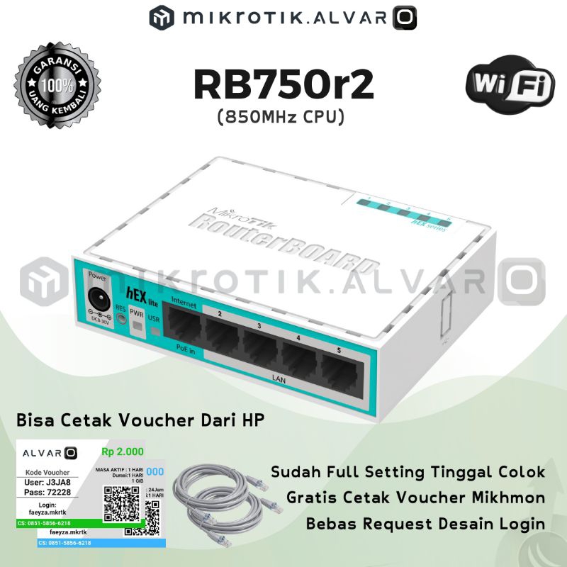 MikroTik Router RB750r2 hEX lite Full Setting Hotspot Voucher Rt RW Net Server PPPoE Load Balance