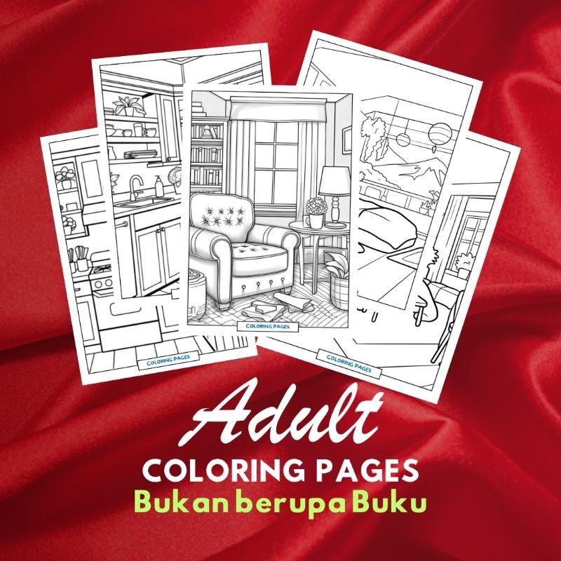 

DW08 Kertas Mewarnai INTERIOR - Desain Indah Penghilang Stres & Relaksasi, Terapi Warna Anti Stres