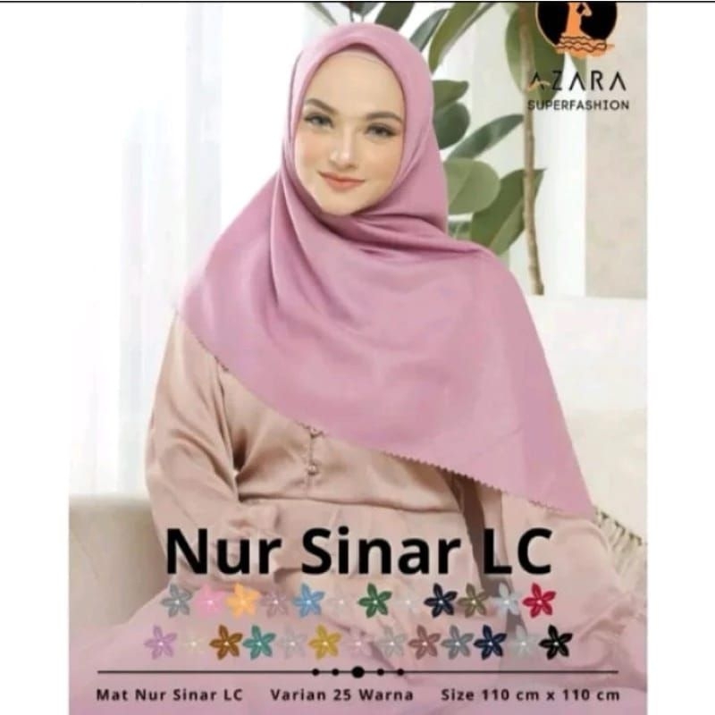 Segi Empat Nur Sinar LC AZARA // Hijab Segi 4 Nur Sinar LC // Jilbab Segi Empat Nur Sinar LC